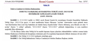Karar Resmi Gazete'de! Zorunlu karşılıklarda değişiklik 4 Bülten Medya -