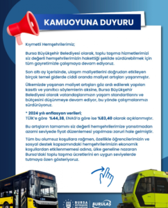 Bursa'da toplu taşımaya zam! 8 Bülten Medya -