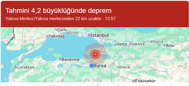 Bursa'da bir deprem daha! Panik sürüyor 1 Bülten Medya -