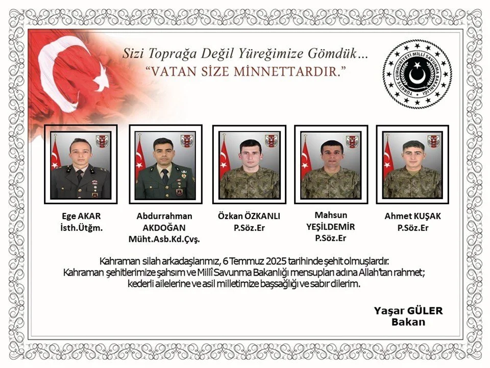 Bir acı haber daha! Şehit sayısı 12'ye yükseldi 1 Bülten Medya -