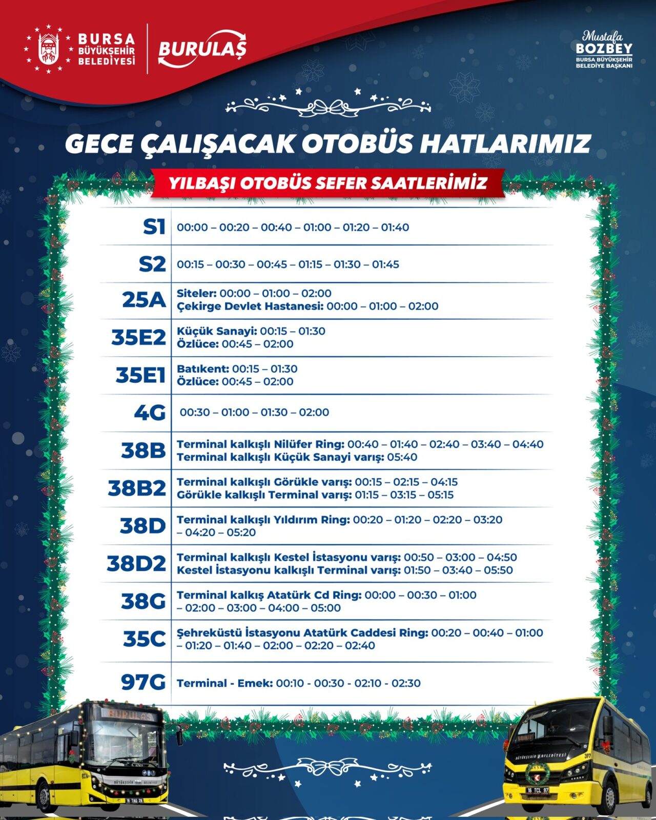 Bursa'da şehiriçi ulaşıma yılbaşı düzenlemesi 2 Bülten Medya -