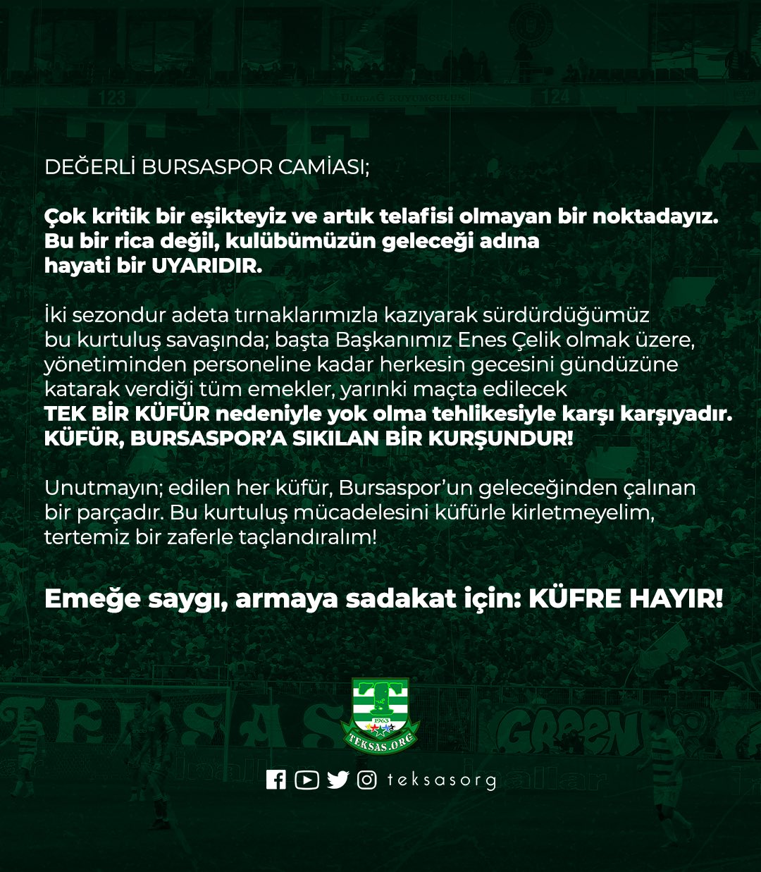 Teksas'tan Bursaspor taraftarına çağrı 1 Bülten Medya -