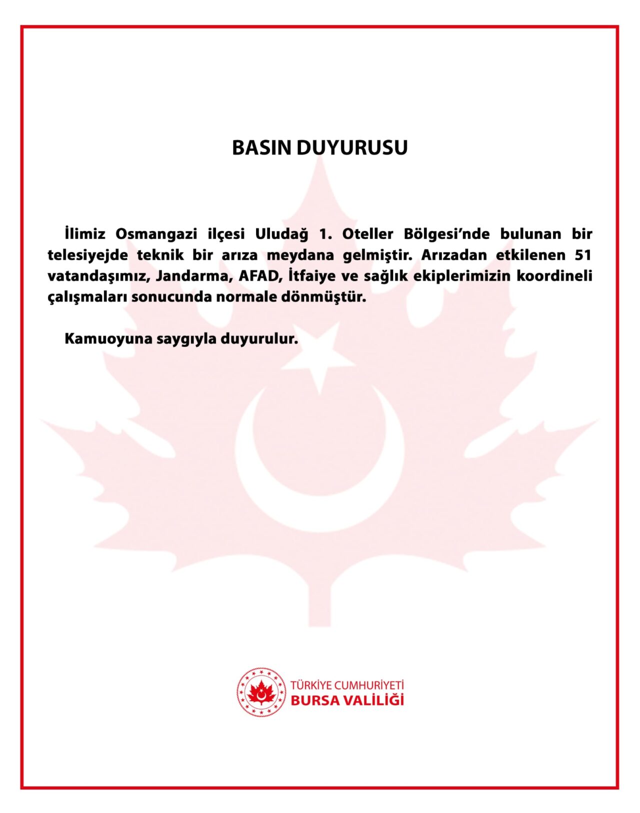 Uludağ'daki telesiyej arızasına Bursa Valiliği'nden açıklama 2 Bülten Medya -