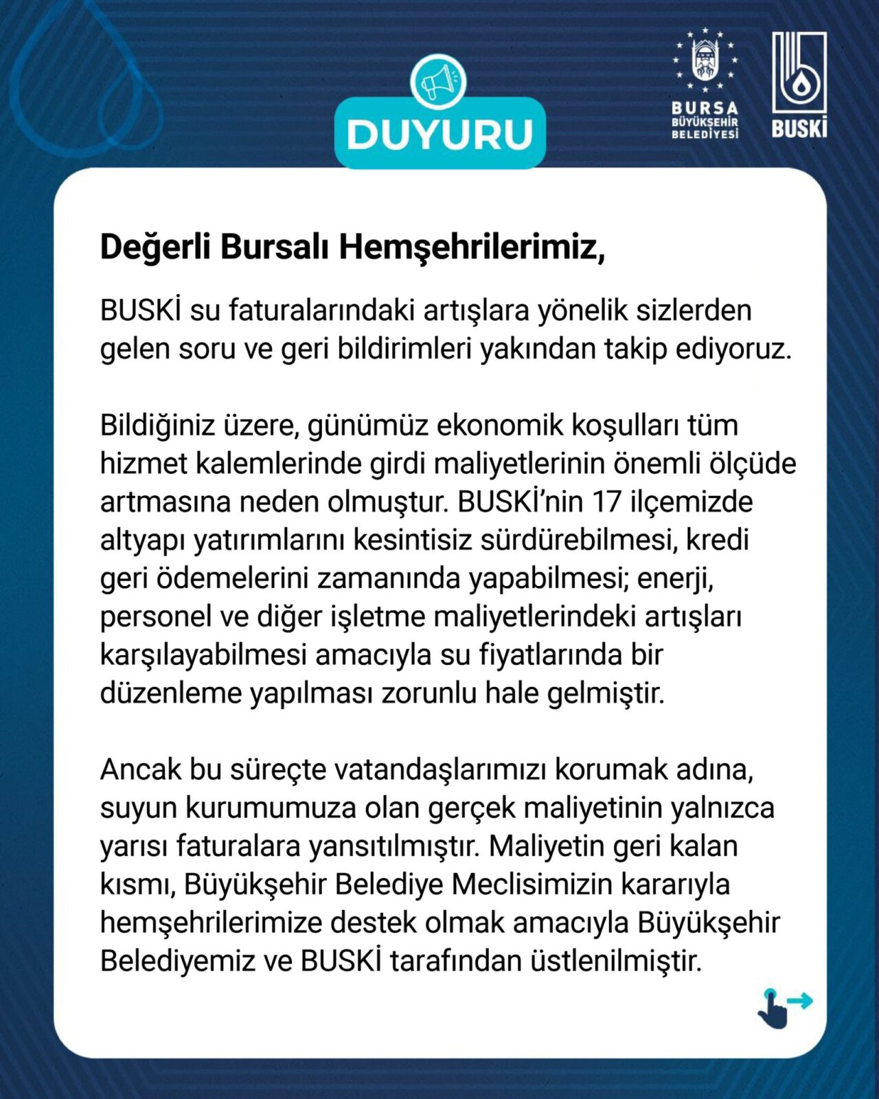 BUSKİ'den su fiyatlarıyla ilgili açıklama 1 Bülten Medya -